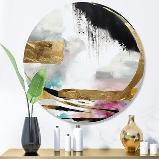 Designart "Gold And Black Geometric Enchantment II" Abstract Marble